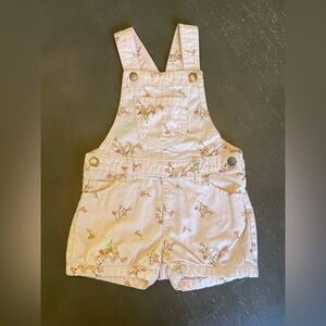 The Children's Place Light Pink Floral Short Overalls